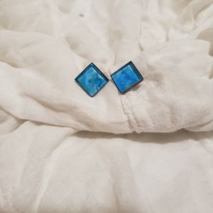 ⚠️☄️Earrings, beautiful blue squares